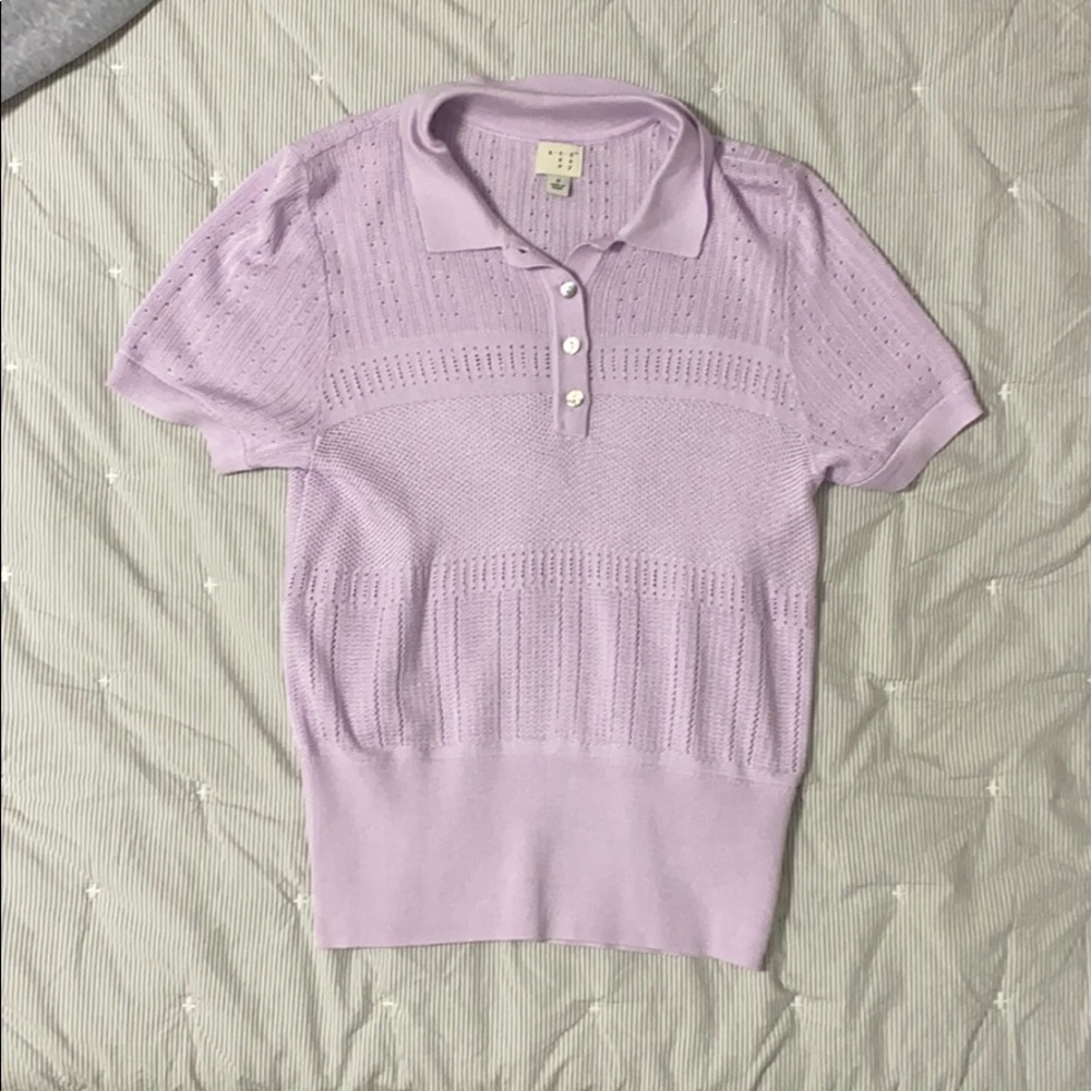 Sweet purple collared top
